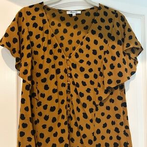 Madewell Women's Black and Brown Dot Blouse